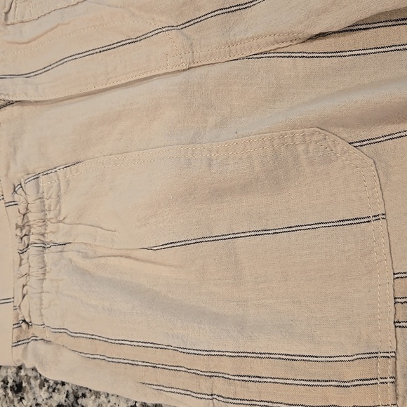 ANTHROPOLOGIE LINEN BLEND STRIPED WIDE LEG PANTS. SIZE SMALL. - Picture 6 of 9